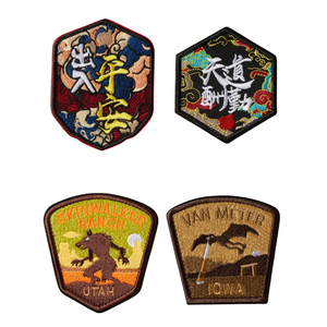 Cá Nhân Thêu Vá Huy Hiệu Biểu Tượng Tùy Chỉnh Sắt Trên May Trên <span class=keywords><strong>Velcro</strong></span> Dính Dệt Cho Trang Phục Giày Hành Lý Pet Bánh Hat Túi - Product Image 6