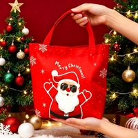 Sac fourre-tout en toile de Noël MIJIAO, 6-20 oz, tissu épais, imprimé festif Père Noël, réutilisable, ouverture supérieure, supporte la personnalisation OEM et la couleur personnalisée