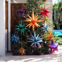 Étoile miroir gonflable géante, ballon métallique brillant en PVC, sphère flottante, décoration de fête, accessoires de scène personnalisés, vente en gros