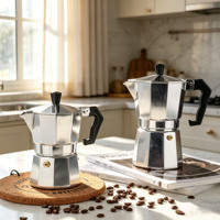 Cafetière italienne en aluminium pour la maison, très vendue, de haute qualité, résistante à la chaleur, avec poignée anti-brûlure, Moka Pot
