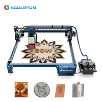 SCULPFUN S30 Pro Max, Grabador Láser de Alta Calidad de 20 W, Cortador Láser Profesional de Escritorio, Grabadora Láser Portátil para Madera