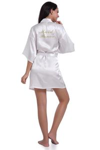 Personalizzato Sposa di <span class=keywords><strong>Seta</strong></span> Robes Donne Pianura Breve di <span class=keywords><strong>Seta</strong></span> Kimono in Raso Robe Accappatoio Damigella D'onore Vestire Abiti di Raso per Le Donne - Product Image 3