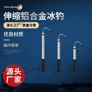 Hameçon télescopique en alliage d'aluminium pour la pêche sur glace, hameçon sans ardillon en acier inoxydable pour la pêche en eau douce, équipement de pêche sur glace - Product Image 5