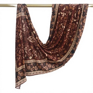 Voiles en jersey de coton imprimés numériquement, color block, respirants pour l'hiver, pour femmes musulmanes, usage quotidien et extérieur - Product Image 2