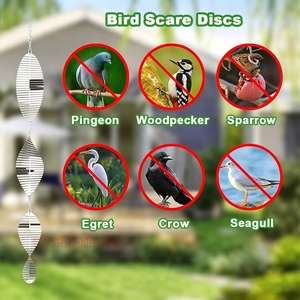 แผ่นสะท้อนแสงไล่นกแบบแขวนสำหรับสวนกลางแจ้ง สะท้อนแสงได้สองด้าน ป้องกันนกพิราบ - Product Image 4