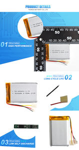 KC 803450 1500mah <span class=keywords><strong>polymer</strong></span> şarj edilebilir lityum <span class=keywords><strong>Li</strong></span> iyon polimer piller ile yüksek kapasite 3.7v Lipo pil - Product Image 6