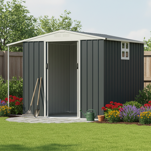 Caseta de Almacenamiento Metálica para Exteriores EG0806-H160-2S, Caseta de Almacenamiento para Patio Trasero, Impermeable, para <span class=keywords><strong>Bicicletas</strong></span>, Caseta Metálica para Jardín - Product Image 2