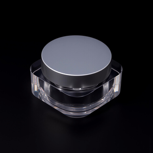 Boîte carrée à couvercle rond argenté Boîte vide à poudre libre Compartiment portable Conteneur de poudre de maquillage Emballage de cosmétiques Hexi - Product Image 3