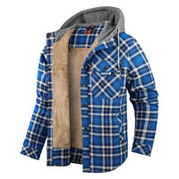 Veste tactique d'extérieur à capuche en flanelle épaisse coupe-vent pour homme, style hip-hop, patchwork, en polyester/coton, taille US, avec doublure Sherpa