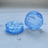 Boîte à poudre ronde en ABS ondulé semi-transparente personnalisée, compartiment pour poudre libre et blush, pour emballage cosmétique, modèle 4060
