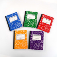 Cuaderno de composición térmico para estudiantes, tamaño A6, con diseño personalizado de copo de nieve de mármol multicolor, encuadernación cosida, 200 páginas, papel ecológico