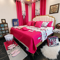 Ensemble complet de literie de luxe 30 pièces pour une transformation de chambre à coucher, comprenant couvre-lits, draps, rideaux, tapis et ensemble de salle de bain, pour la décoration intérieure, vente en gros