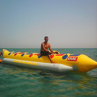 Bateau banane gonflable en PVC de qualité commerciale - Taille et couleur personnalisables - Garantie de 3 ans - Comprend un souffleur et des kits de réparation - Sports nautiques