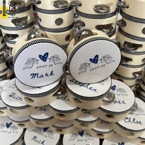 Bán buôn 4 inch 10cm đám cưới cá nhân tùy chỉnh nhỏ Tambourine cụ tay trống giá đảng nhà thờ ủng hộ - Product Image 3