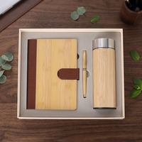 Cadeaux d'affaires écologiques Hong-Fu, cadeaux promotionnels personnalisés avec logo, carnet en bambou imprimé en sérigraphie, stylo, bouteille, clé USB
