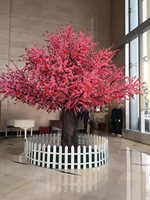 Arbre de cerisier artificiel sur mesure, grand modèle, en fibre de verre/plastique, rose, fait main, 4m, décoration de mariage moderne