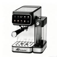 Anbolife - Cafetera Espresso de 20 Bares con Pantalla Táctil y Operación de un Solo Botón, Tanque de Leche, Doble Caldera, Control de Calentamiento de Vapor, OEM