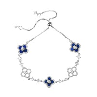 Bracelet ajustable pour femme, en alliage, plaqué or 14K, avec breloque trèfle porte-bonheur et perle d'imitation naturelle, design floral, luxe léger et haut de gamme