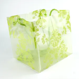 حبل معلق مطبوع بلاستيكي يغطى الأزهار حقيبة تعبئة متجر بوتيك