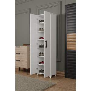 Armoire de cuisine multi-usages Selen Anthracite à 7 étagères avec rangement pour chaussures et garde-manger à 2 portes - Product Image 2