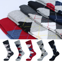 KTS315 vente en gros, chaussettes décontractées à carreaux, tricotées, Design fantaisie, en coton, classiques, formelles, de bureau, pour hommes