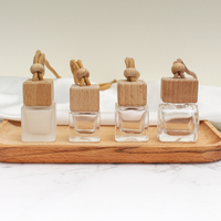 Bouteille vide suspendue réutilisable pour désodorisant de voiture, diffuseur de parfum pour voiture, bouteille en verre réutilisable pour huiles essentielles, pendentif parfumé