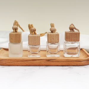 Botella vacía colgante reutilizable para ambientador de coche, difusor de perfume para coche, botella de vidrio reutilizable para aceites esenciales, colgante de fragancia. - Product Image 3