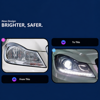 Pour Mercedes Classe C W204 2011-2014 : Nouveau bloc optique LED style OE, amélioration DRL, lumière blanche 12V 6000K, unité de remplacement de phare
