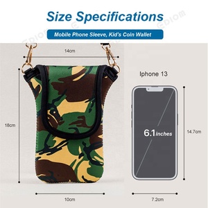 Custodia per telefono in neoprene personalizzata, porta carte impermeabile <span class=keywords><strong>rosa</strong></span> con tracolla - Product Image 2