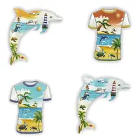 Commercio all'ingrosso creativo Dolphin T-shirt a forma di frigorifero Stick vendita diretta in fabbrica miglior magnete per frigorifero stampato in 3D a buon mercato