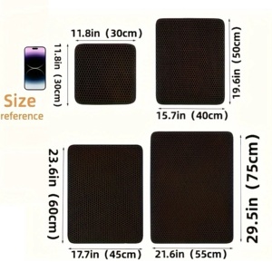 Tapis de litière pour chat <span class=keywords><strong>double</strong></span> couche, imperméable, en EVA, à structure alvéolée, antidérapant, pour litière de chat - Product Image 2