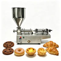 Machine de remplissage horizontale à piston en acier inoxydable pour biscuits, beignets, tartes aux œufs, choux fourrés, croissants et produits de boulangerie