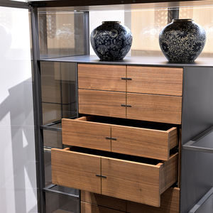 <span class=keywords><strong>Meuble</strong></span> Bar Vitrine de Luxe avec Cadre en Aluminium | Cave à <span class=keywords><strong>Vin</strong></span> Moderne & Rangement Vitré pour Salon de Villa - Product Image 5