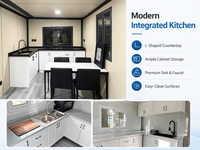 Contenedor Móvil Expandible Impermeable y Transpirable de 20 pies para Hotel, Listo para Enviar, con 2 o 3 Dormitorios, Cocina, Salón, Diseño Moderno, Panel Sándwich