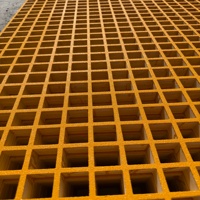 Grille en fibre de verre ignifuge FRP GRP anti-corrosion, panneau en grille non rouilleur pour plateforme d'escalier de bâtiment