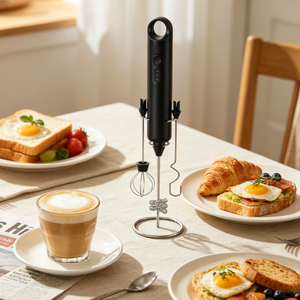 Espumador de Leche Automático de 6500 RPM, Batidor de Huevos de 3 Velocidades con Soporte de Almacenamiento y 2 Cabezales Mezcladores para Café, Leche, Uso Diario en el Hogar - Product Image 6