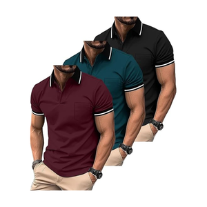 Lot de 3 Chemises Homme Slim Fit Infroissables en Maille 100% Coton Extensible Doux Respirant à Manches Courtes Imprimées Décontractées pour Ensemble - Product Image 1