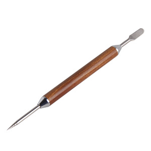 Coffee latte art needle, fancy carving and decorating tool, crochet stick, solid wood crochet needle, milk frother, walnut wood - Product Image 3
