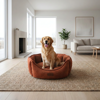 Fabricant de lits pour chiens BSCI, lit pour chiens en velours côtelé au design personnalisé, nouveau modèle, nid pour animaux de compagnie, pour chiens et chats, lavable