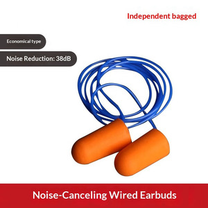 1 paire de bouchons <span class=keywords><strong>d</strong></span>'oreilles intra-auriculaires confortables, type balle, isolants phoniquement, en mousse PU, pour l'étude, le travail et le sommeil - Product Image 1
