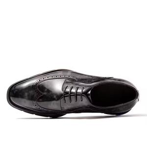 Chaussures Oxford classiques pour hommes en cuir véritable de haute qualité, à bout carré, plateforme, décontractées, brillantes, pour affaires et occasions décontractées - Product Image 4