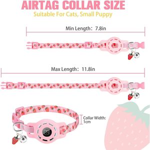 Collier pour chat BINGPET, motif fraise, nylon et silicone, avec clochettes, anti-perte, petite taille - Product Image 2