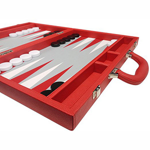 Luxury <strong>Travel</strong> Game Leather Lucite Backgammon <strong>Chess</strong> Board <strong>Set</strong> - Product Image 3