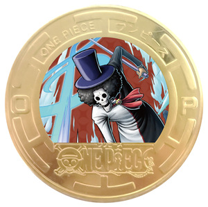 600 Tipi di <span class=keywords><strong>Monete</strong></span> Numismatiche OEM <span class=keywords><strong>One</strong></span> <span class=keywords><strong>Piece</strong></span> Nica Luffy in Smalto Oro e Argento, 4cm Rotonde, 1 Pezzo per Confezione in Plastica OPP - Product Image 3