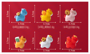 Linda resina 2026 Año Nuevo <span class=keywords><strong>Lunar</strong></span> caballo pastel Topper juguetes Navidad sorpresa animales pequeñas figuras para decorar jardines bolsas ciegas - Product Image 2