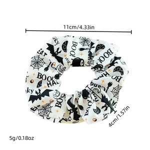 Chouchous pour cheveux à haute élasticité pour femmes, motifs Citrouille d'Halloween, Crâne, Empreinte de main fantôme, accessoire capillaire pour fête d'Halloween et déguisement - Product Image 2