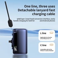 Batterie externe portable mini avec affichage numérique et logo personnalisé, batterie Li-polymère, charge rapide PD22.5W, 10000mAh avec câble pour téléphone portable