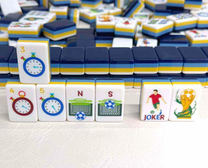 Oferta Especial: Baldosas Acrílicas de Lujo Coloridas para la Copa <span class=keywords><strong>Mundial</strong></span> de Fútbol, 160 Piezas, Ecológicas, Estilo Mahjong Americano, Entretenimiento para Aficionados al Fútbol QLH - Product Image 2