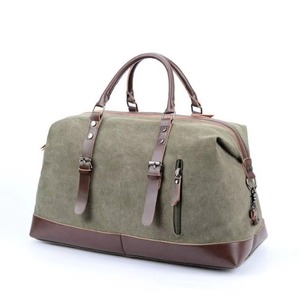 Échantillon Gratuit – Sac de Voyage XL en Toile avec Finition en Cuir Véritable – Sac Fourre-tout, Sac de Week-end, Sac à Bandoulière, Sac de Nuit, Sac de Cabine - Product Image 2