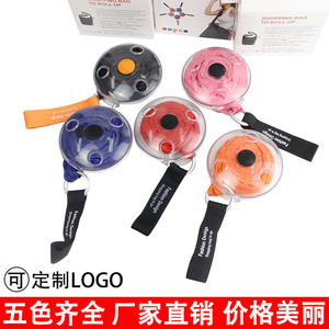 Portable Multi Functional Small Round Folding Shopping Bag <b>Mini</b> Size Solid Color Rotating Tray Storage Bag For <b>Supermarket</b> Use - Product Image 3
